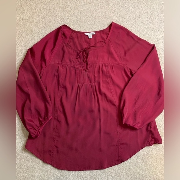 American Eagle Outfitters Women Long Sleeve Burgundy Top Size Small - Picture 3 of 7